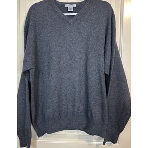 Roundtree & Yorke Platinum Label Cashmere Lambswool Angora‎ v-neck sweater Sz L